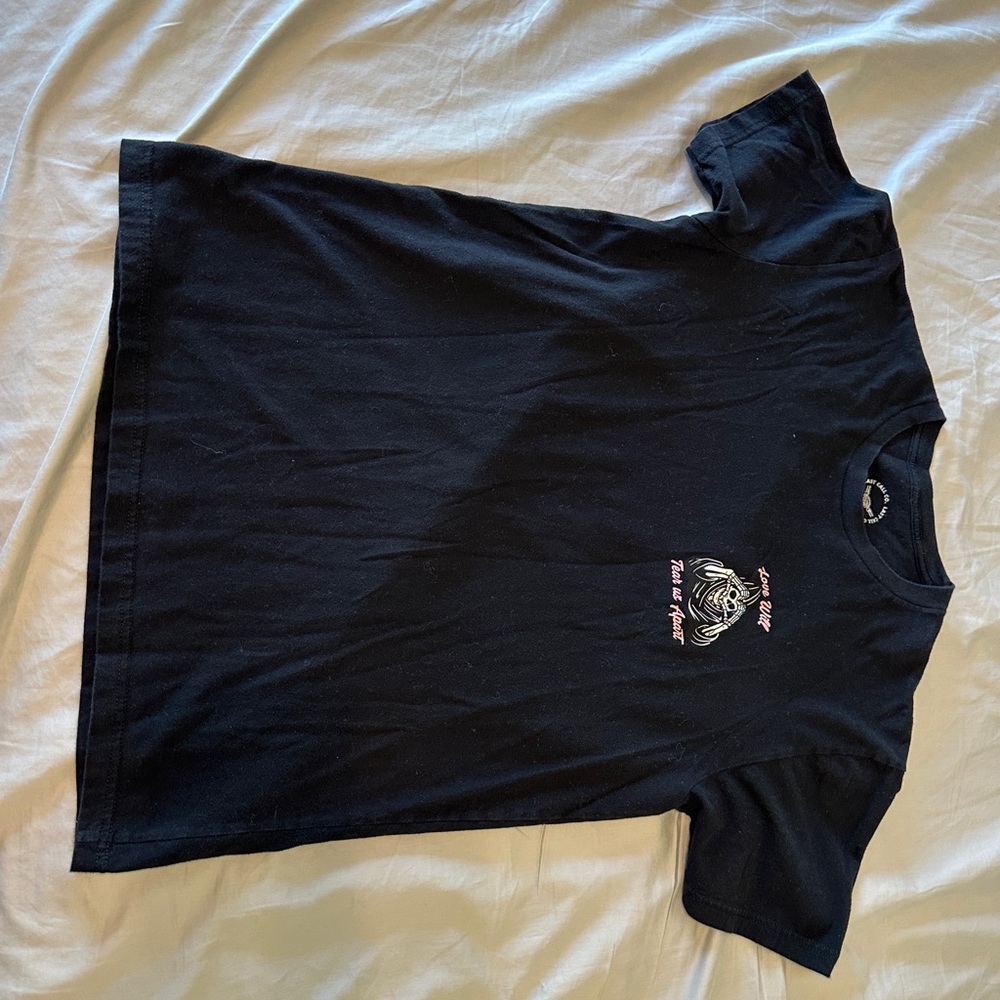 Last Call Co Unisex Graphic T-Shirt “Love Will Tear Us Apart” Size Medium